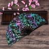 Folding Fan Portable Lightweight Decorative Bamboo Frame Reflective Butterfly Performance Hand Fan Party Decor