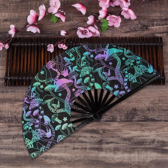 Folding Fan Portable Lightweight Decorative Bamboo Frame Reflective Butterfly Performance Hand Fan Party Decor