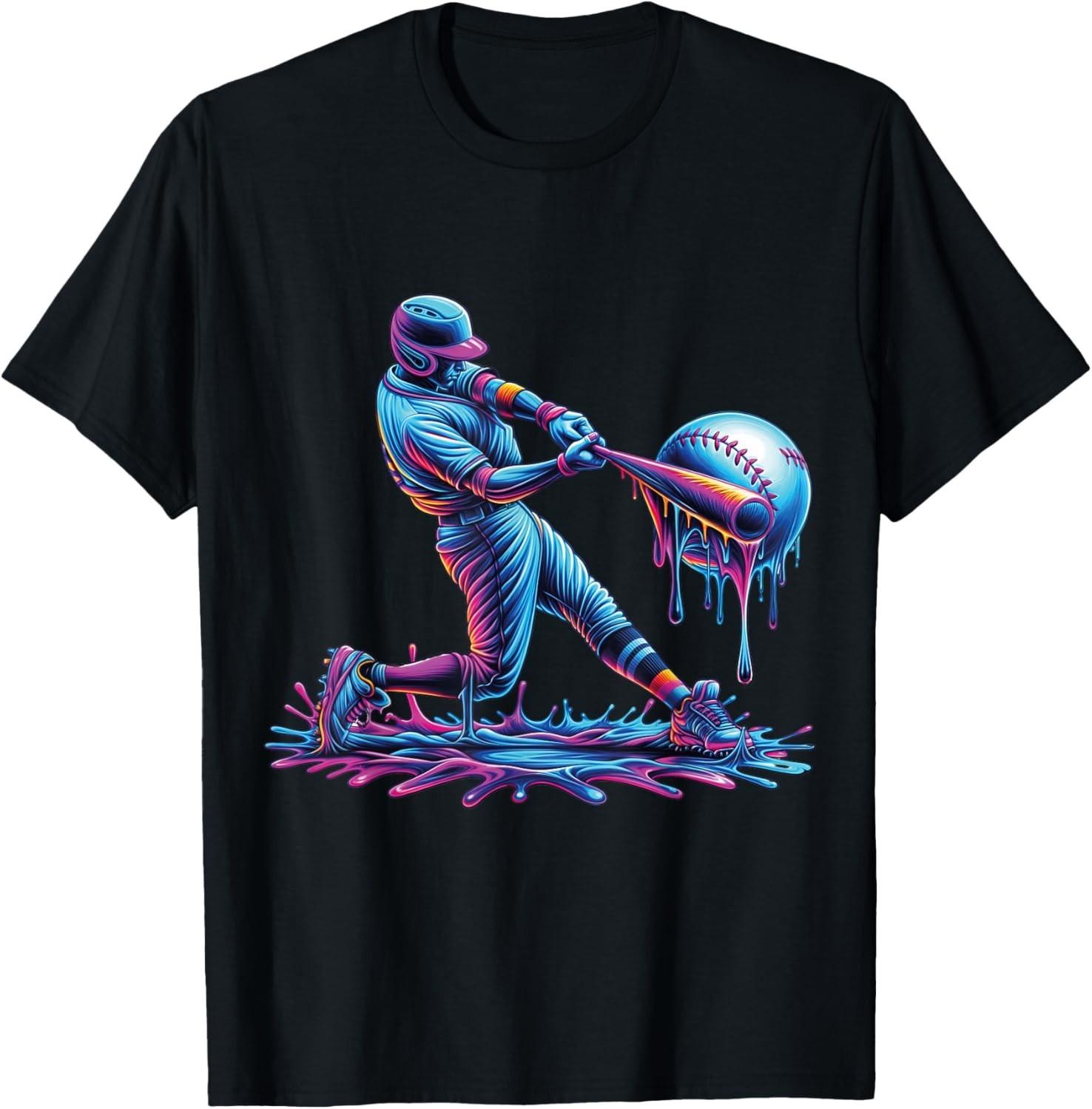 Baseball Drip For Boys Player Ice Cream Drip Baseball Stuff  unisex T-Shirt Mens Womens Tees Top 3XL