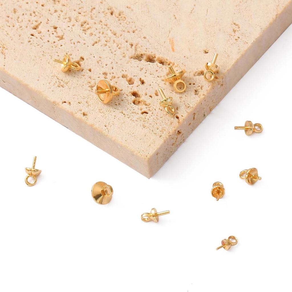 10 st Koppar små öga skruvkrokar Spännen Ögonstift Öljekrokar Passar borrade pärlor Gör det själv smycken