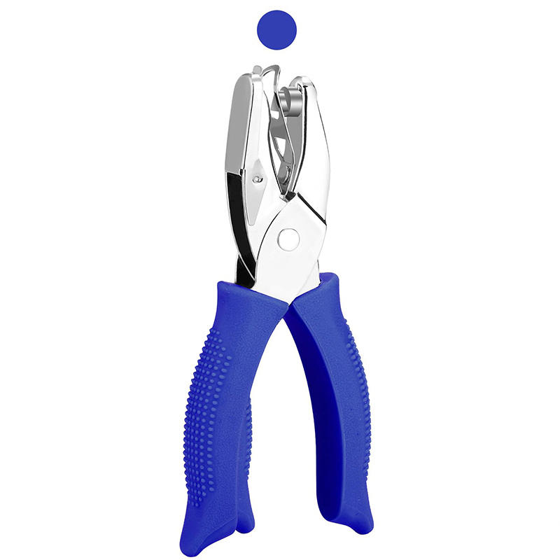 

Single Hole Puncher Scrapbooking Paper Clothes Punches Star Heart Circle Hole Punch DIY Craft Shape Cutter Perforator 0.25 Hole 1/4 round blue