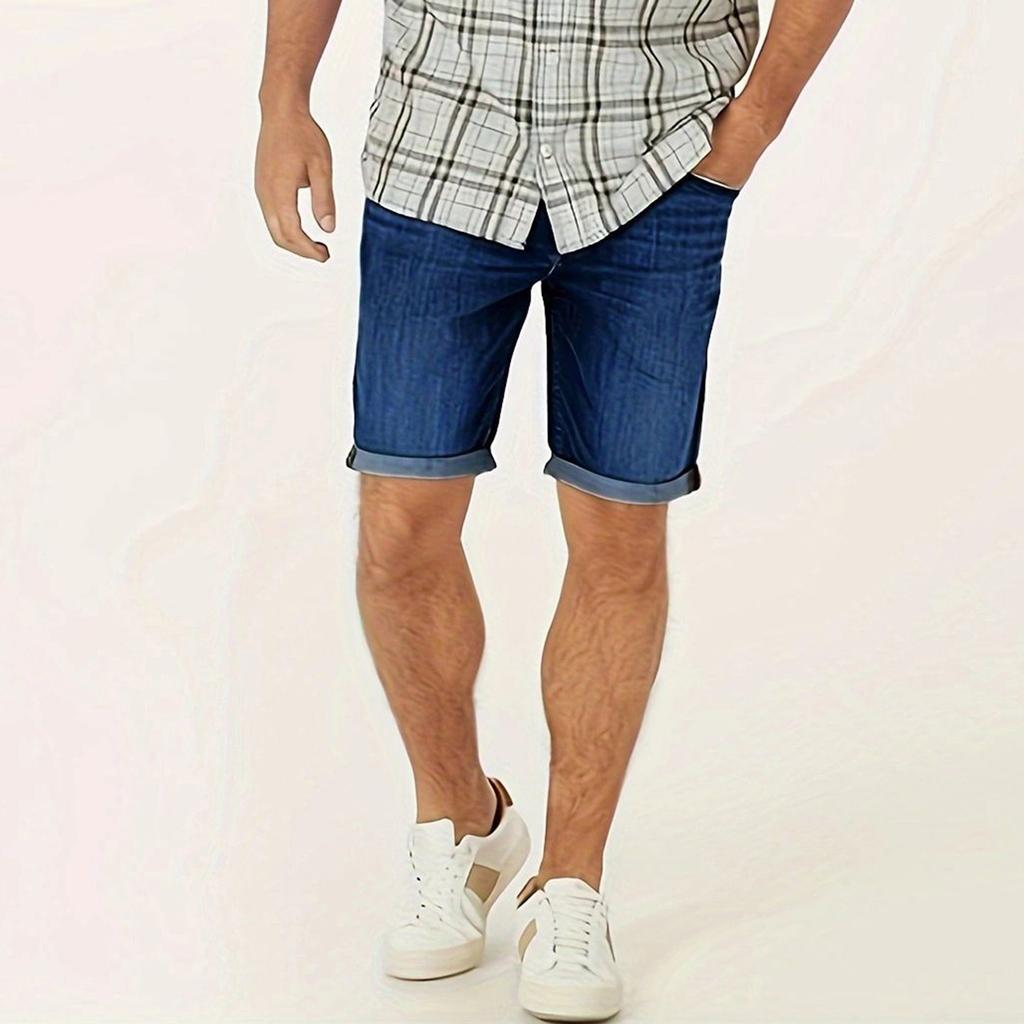 Herren Sommer Casual Straight Hem Denim Shorts