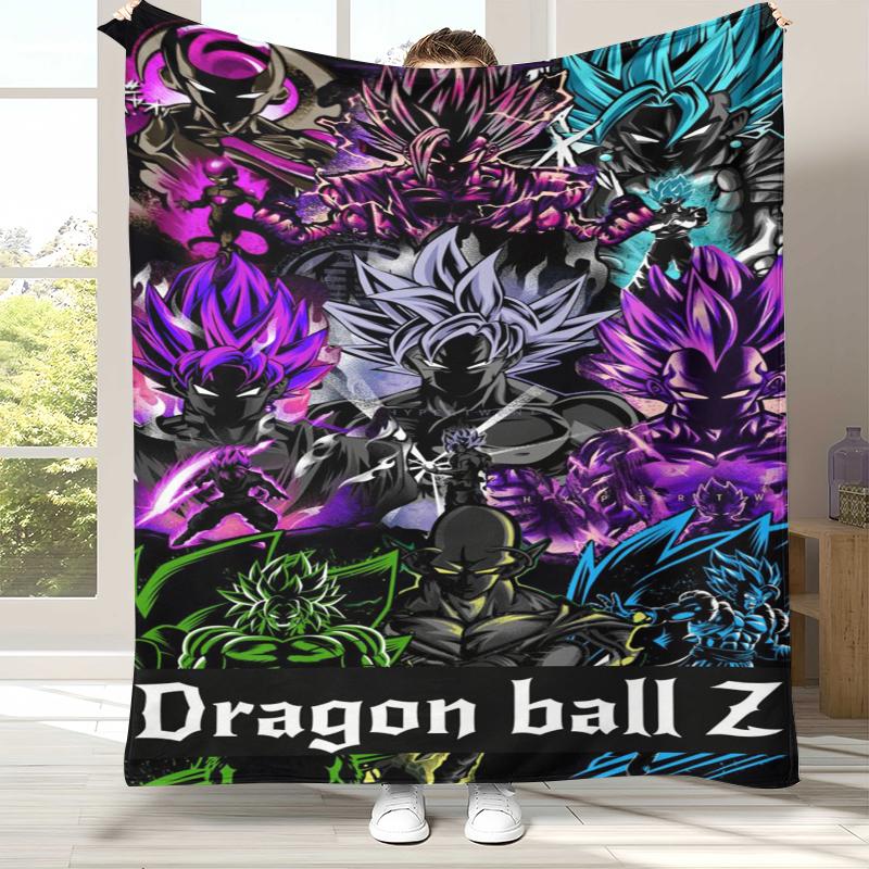 Anime D-Dragon Ball Game Cartoon Flannel Blanket,Ultra Soft Warm Plush Throw for Home Bedroom Bed Sofa Cover Office Camping