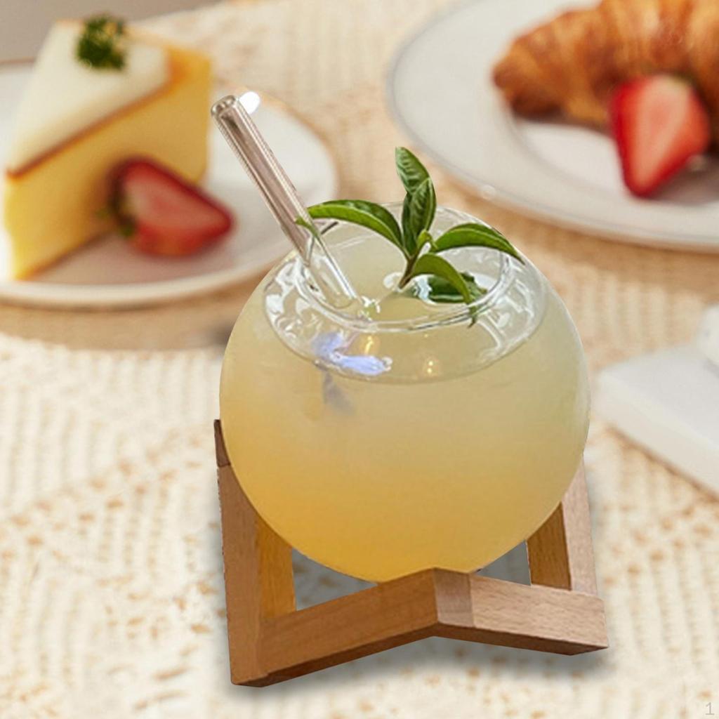 Skleněný koktejlový pohár Kulatá křišťálová koule Barware dárek s stojanem ve tvaru whisky pro