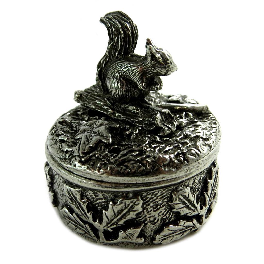 Les Trésors De Lily [Q2779] - Jewelry Box / Handcrafted Secret Box 'Squirrel' Aged Silver - Pattern 32x27 Mm
