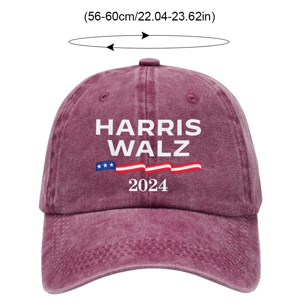 Kamala Harris Tim Walz Waltz Unisex Baseball Cap President Election Distressed Washed Hats Vintage All Seasons Travel Sun Cap