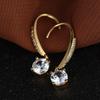 Light Luxury Round Crystal Ear Studs Simple Ladies' Ear Accessories  Spring Summer