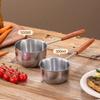 Wooden Handle Milk Pan Long-handled Oil Splashing Gadget  for Preventing Hot Oil From Scorching