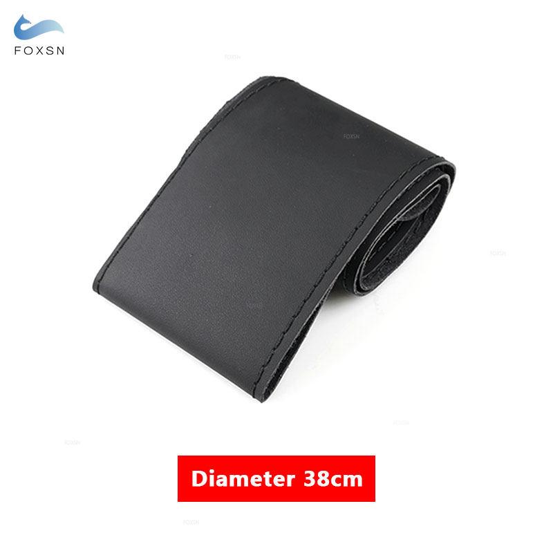 38cm DIY Car Steering Wheel Braid Cover Microfiber Leather Needles And Thread Soft Non-slip Auto Interior Accessories Kits