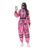 Adult Pink Shiny Jumpsuit Astronaut Costume Halloween Cosplay Party Outfit