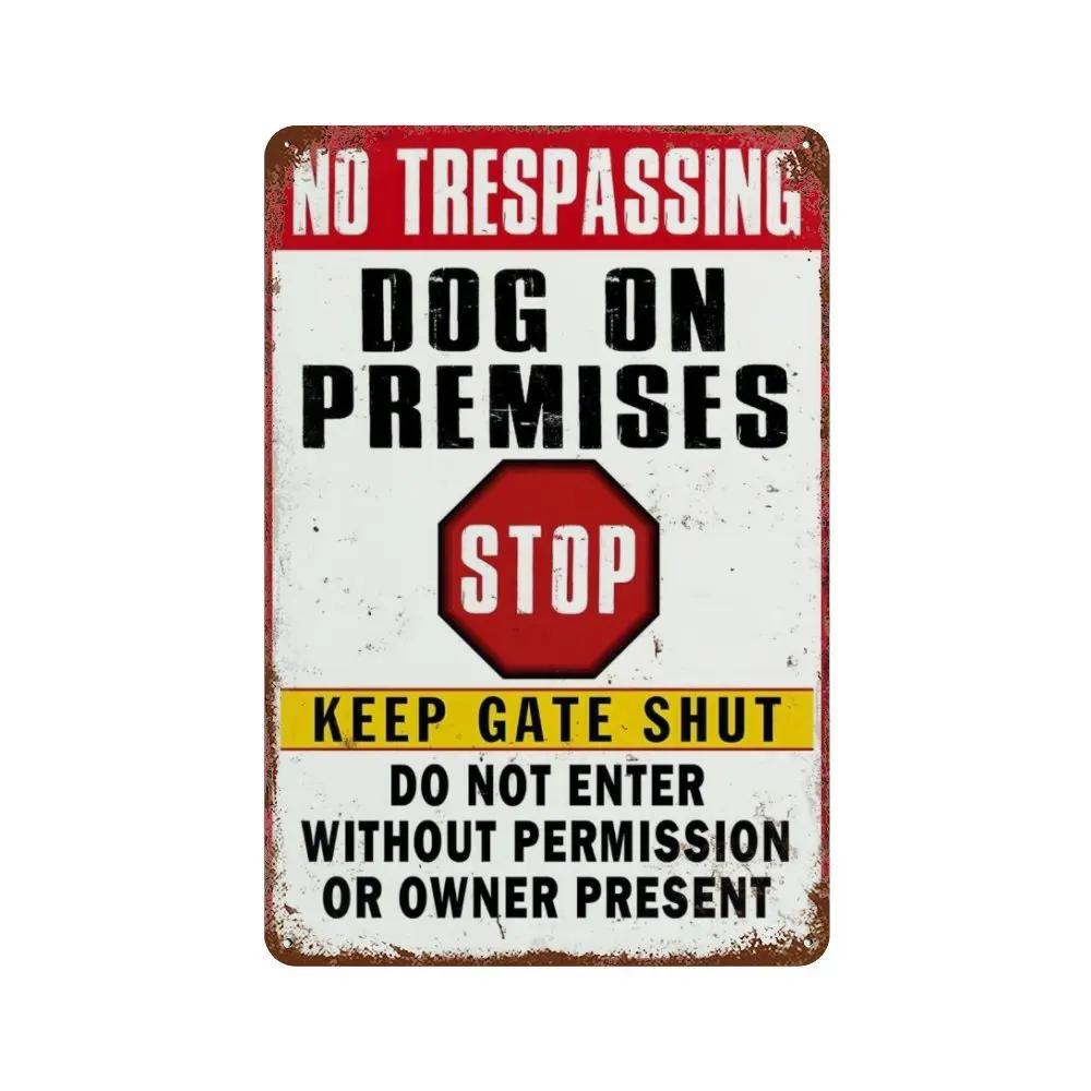 Mfoever Beware Of Dog Sign Beware Of The Dog Tin Sign Funny Dog Warning Metal Signs Dog  For Yard Fence Guard Dog Sign Outdoor Decor