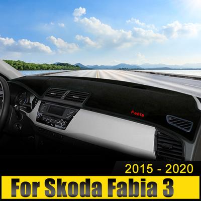 Auto-Armaturenbrett-Abdeckung, Sonnenschutz, UV-Schutz, Teppiche, rutschfeste Matte, für Skoda Fabia 3 2015 2016 2017 2018 2019 2020