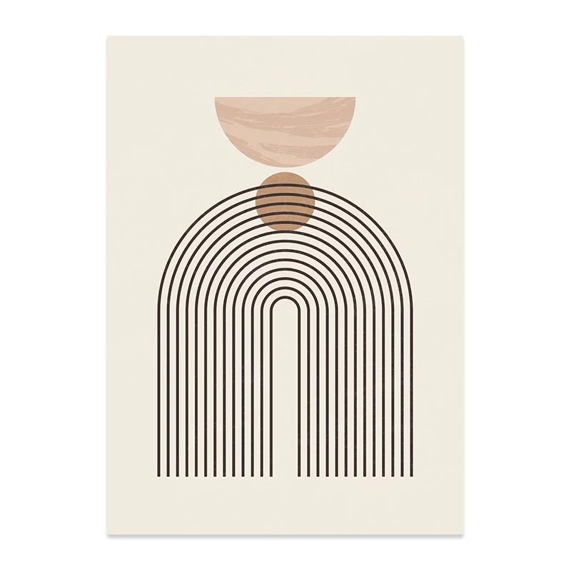 

Абстрактные геометрические линии бежевые постеры холст картины Богемия настенное искусство печать картины для гостиной интерьер украшение дома 60x80cm No Framed