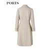 PORTS Women's Long-Sleeve Mid-Length Trench Coat