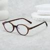 New retro tortoiseshell glasses frame, oval small frame anti-blue light, soft rubber nose pad plain decorative glasses