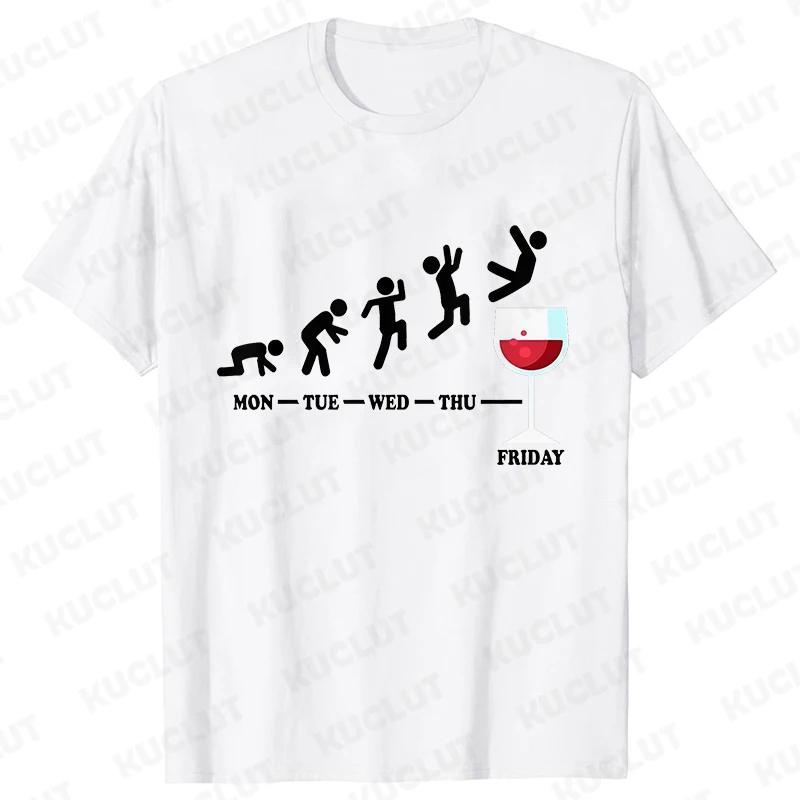 Funny T-Shirts for Men Drinking Lover Y2k Tops Oversized Clothing Short Sleeve Friends Friday Beer Day Weekend Party Streetwear