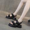 Sandals Fairy Fairy Wind 2025 New Summer Versatile Heightened Platform Muffin Velcro Sports Beach Sandals