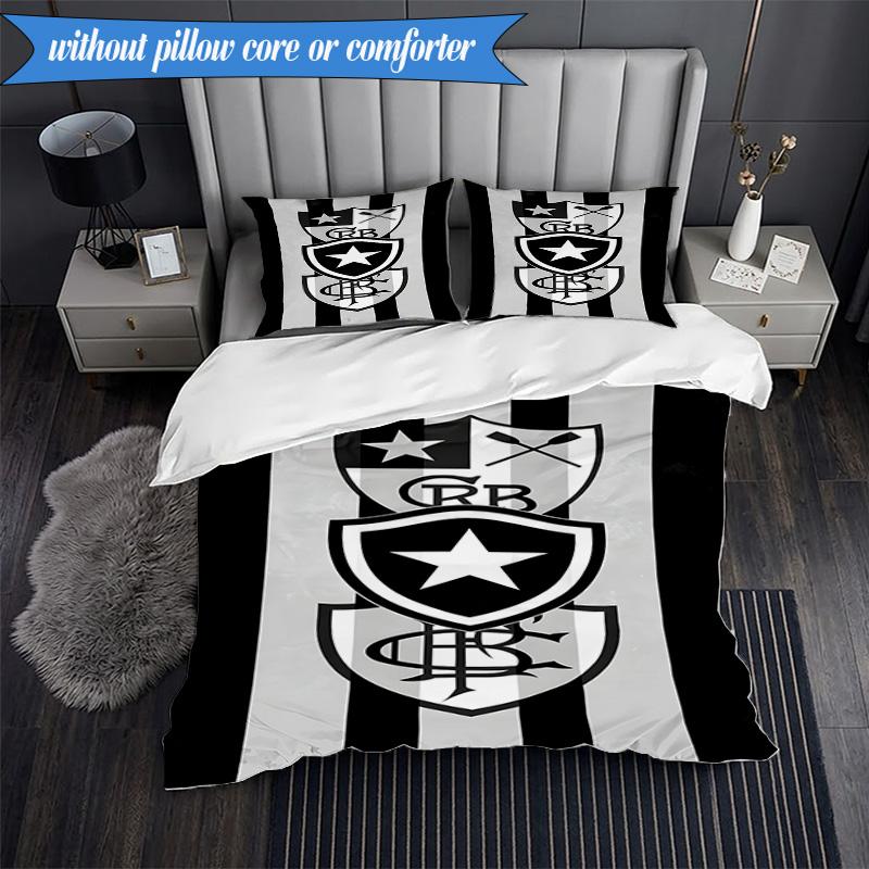 3PCS Botafogo De Futebol E Regatas Printed Soft Bedding Set,Including 1pc Duvet Cover And 2pcs Pillowcases Perfect for Bedroom, Dormitory, Fan Gift