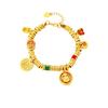 Vietnam Sa Gold Little Fortune God Wrap-Around Bracelet, Retro Imitation Gold Jewelry.