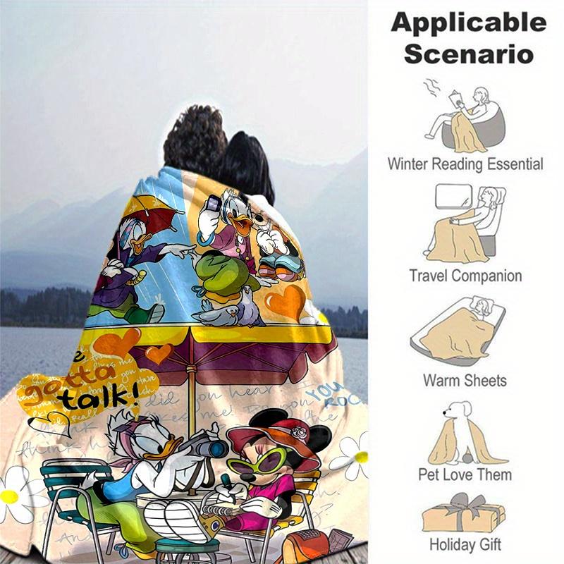 1pc, Minnie and Friends (6) Home Decor Blanket: A Cozy Flannel Throw for Bedroom, Living Room, Travel, Camping, Car