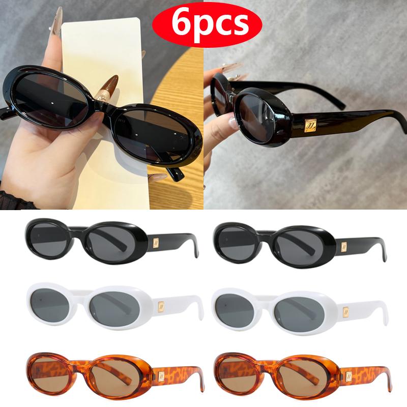 6pcs Cycling Brand Sunglasses Women Fashion Black Shades UV400 Men Punk Brand Sun Glasses Outdoor Cycling Shades