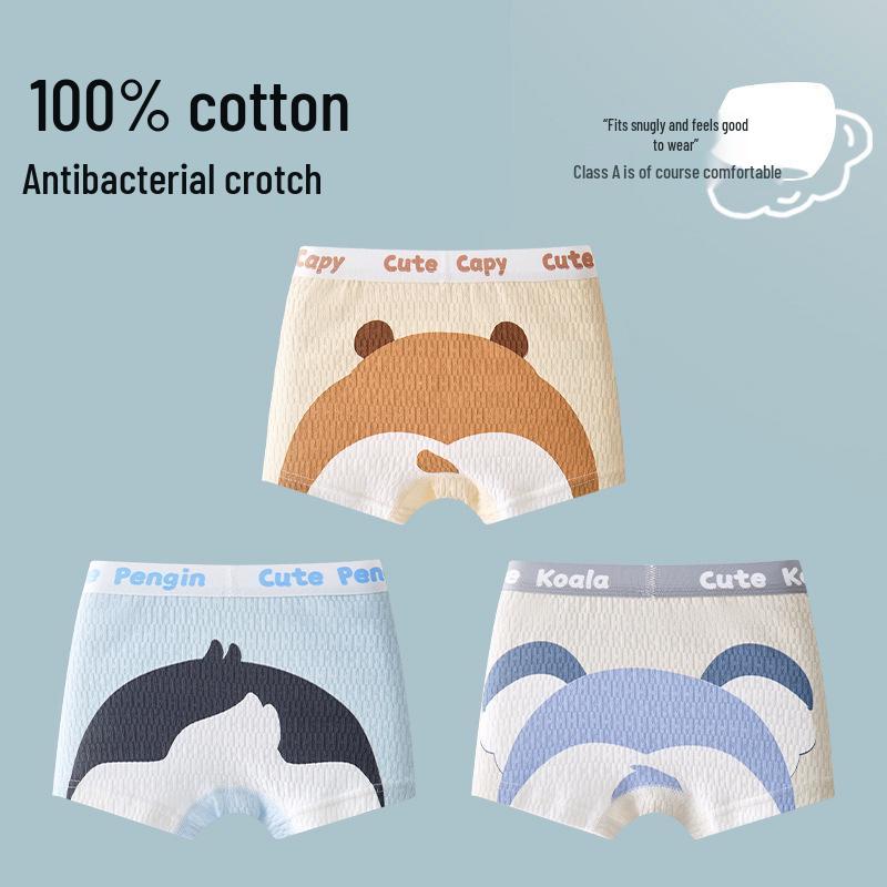 Baumwoll-Boxershorts für Jungen - Klasse A, Bequeme Passform, Ideal für wachsende Jungen, Kein Einschneiden XXL, 50-60 jin, 125-135 cm white