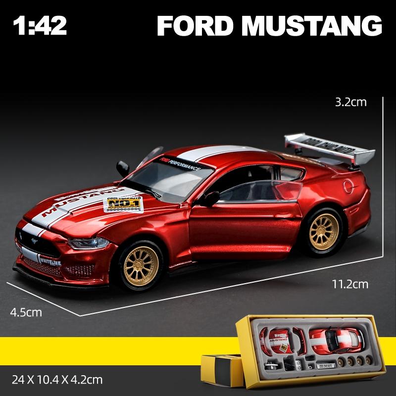 Scară 1/42 2018 Ford Mustang GT Super Racing Asamblare Mașină de jucărie din aliaj din metal turnat sub presiune Jucării cadou de colecție cu cutie