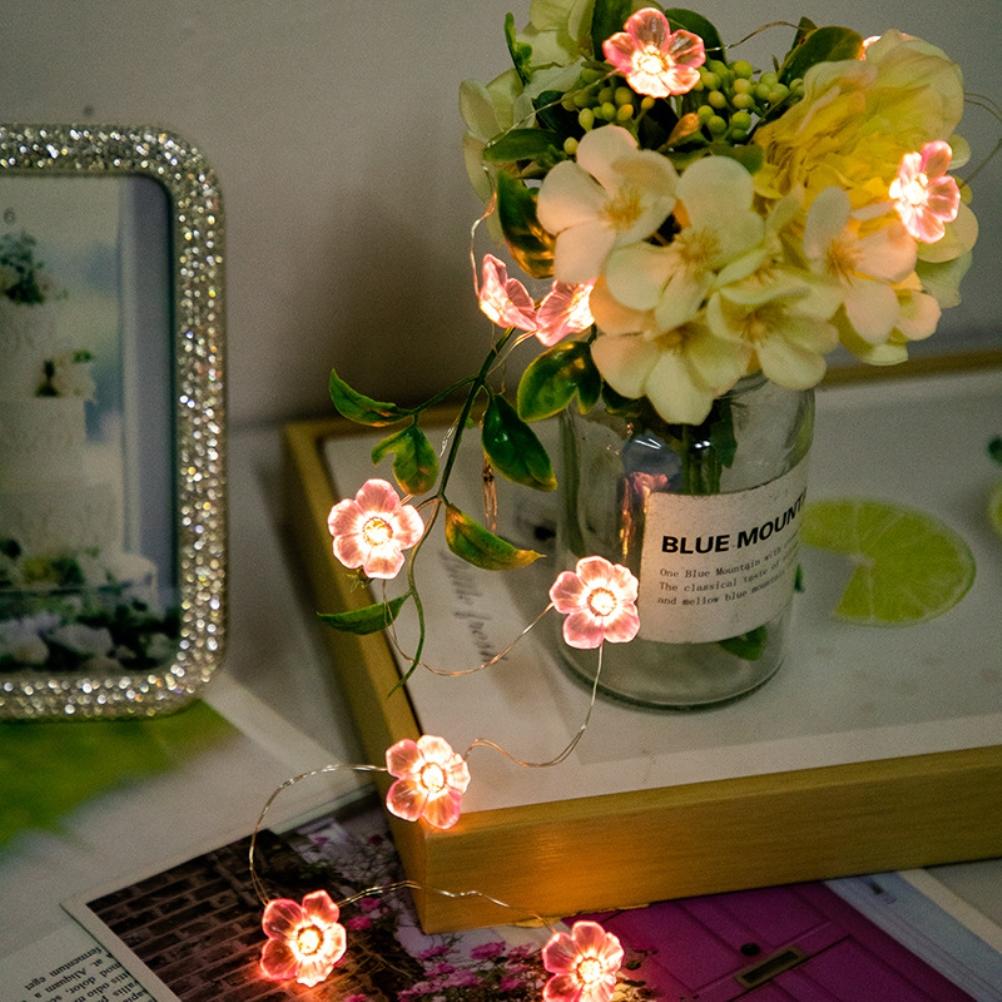 Cherry Blossoms Lighting Strings Waterproof LED Flower String Lights Decor Light for Wedding Party V