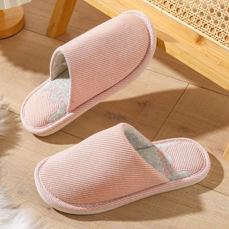 Cotton Shoes for Women's Indoor Use, Anti-slip Linen Slippers, and Warm Home Shoes