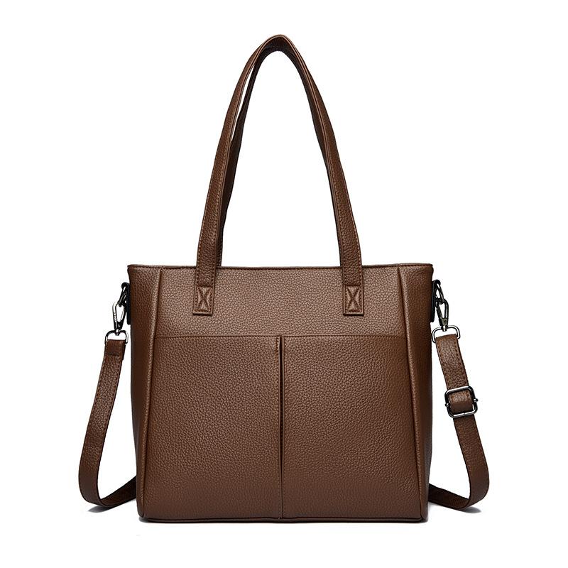 Geantă Tote Versiune Coreeană, Geantă de Mână/Umăr/Crossbody de Mare Capacitate cu Buzunar Dublu