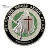 Armor of God Coin 1.57" Diameter Metal Souvenir Coin Put on The Whole Armor of God Double-Sided Armored Soldier Challenge Coin for Military Church