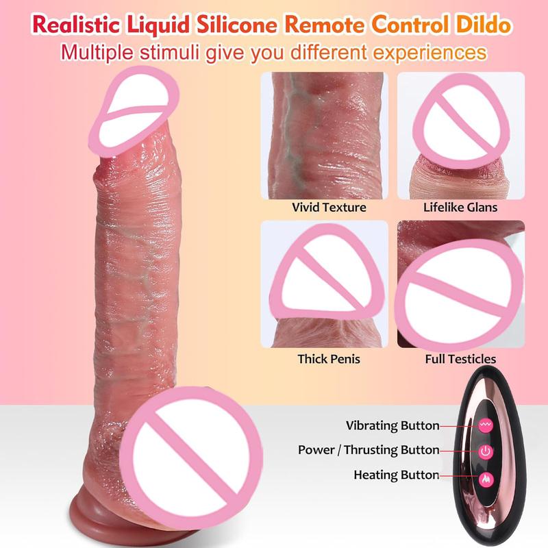 Remote Control Realistic Dildo for Women Soft Silicone Penis Anal Sex Toy Heating Thrusting Vibrating Female Vaginal Masturbator