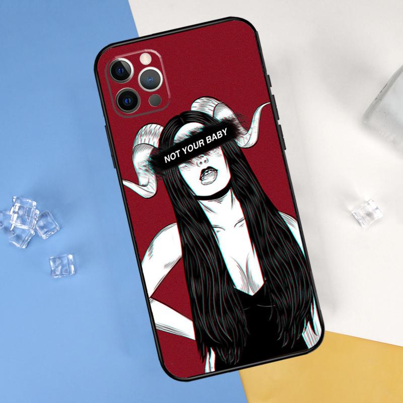 Devil Girl Woman Phone Case For iPhone 16 Pro Max 16e 12 13 Mini 11 14 15 Pro Max XR 15 16 Plus Cover Shell