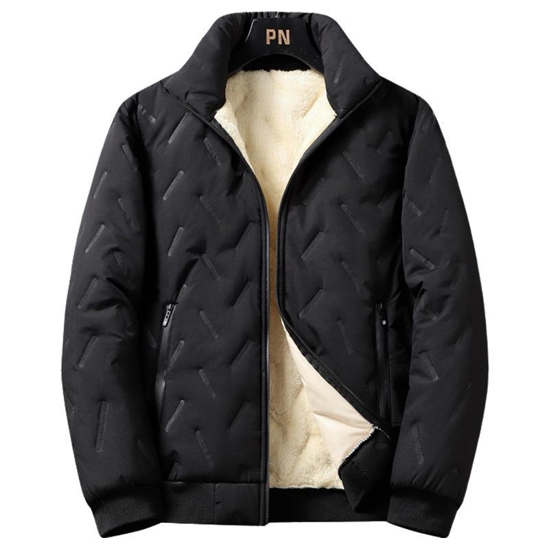 Men's Winter Cotton Jacket with Velvet Lining - Thick, Warm Lambswool Parka