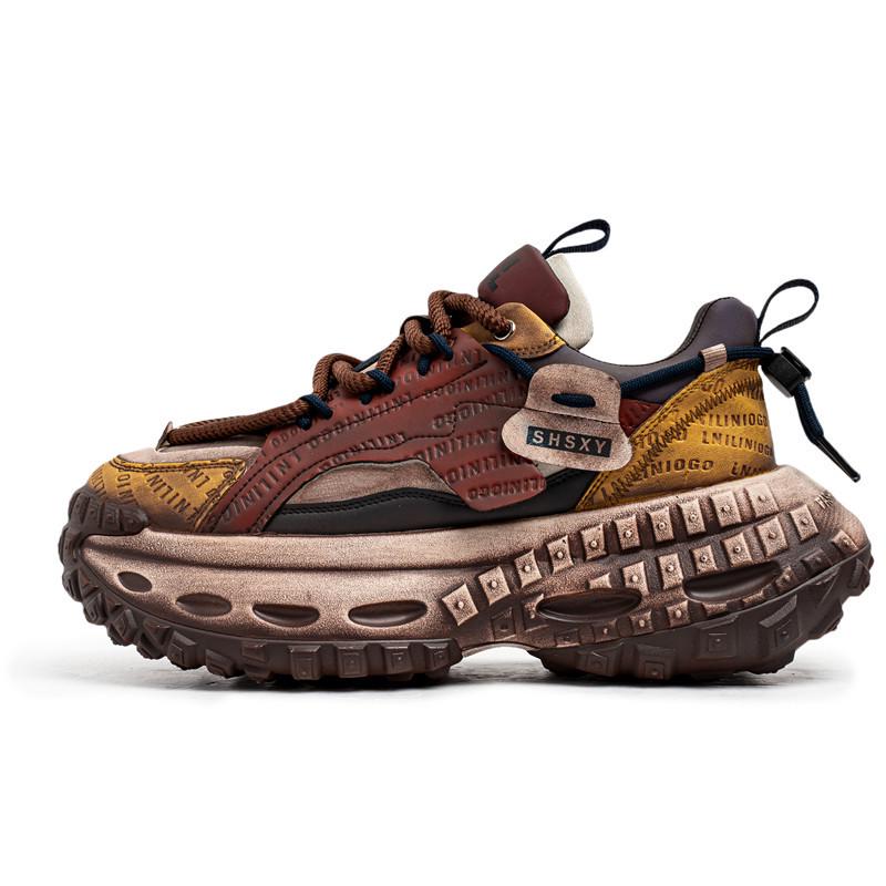 Men's Fashionable Thick-Soled Casual Sneakers - Autumn/Winter Height-Increasing Low-Top Sports Shoes