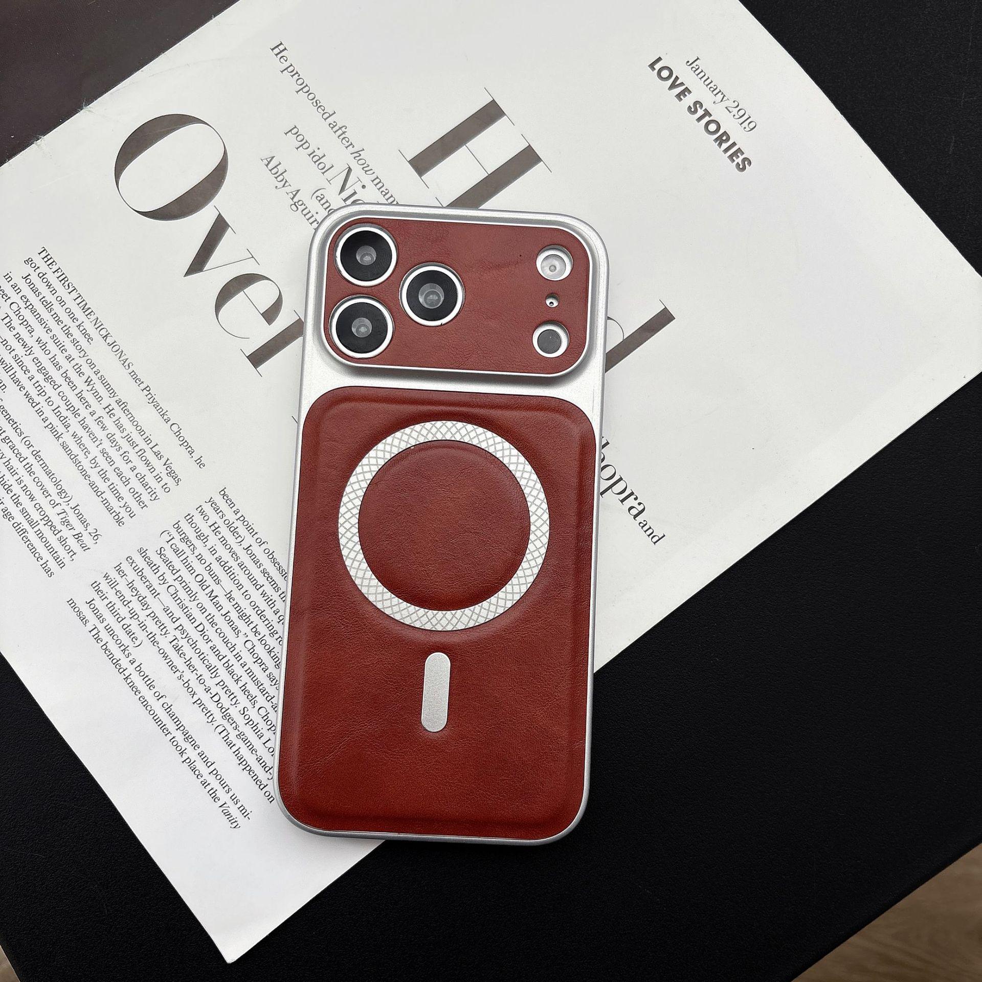 

iPhone 17 Pro Max Lambskin Magnetic Anti-Drop Protective Case iPhone 17 Pro Max