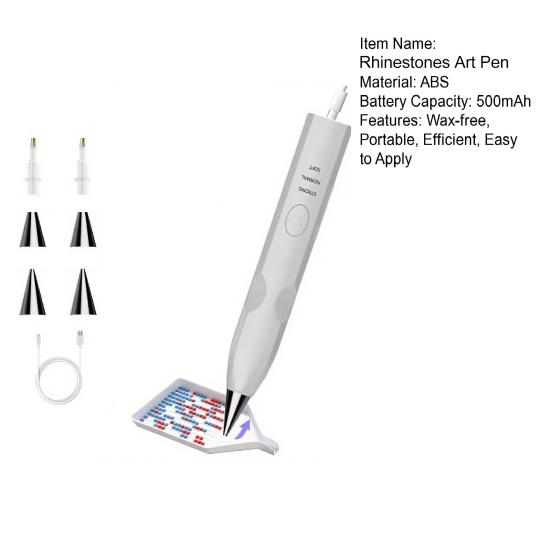 Electric Diamond Art Pen Vacuum Diamond Placement Tool USB Rechargeable No Wax Needed Diamond Art Pen for Beginners Adults