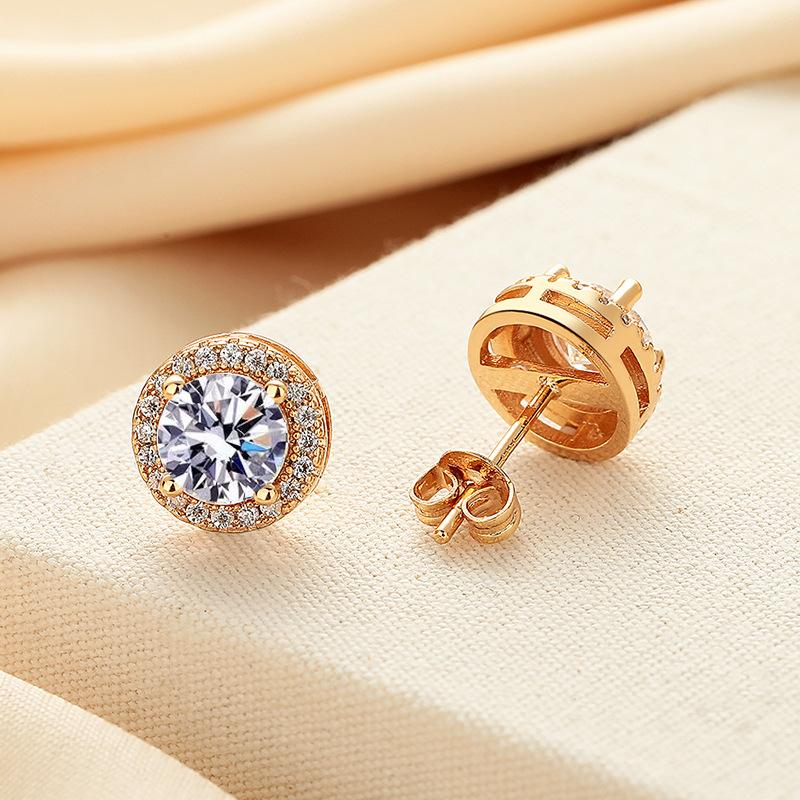 Promotion Moissanite Earrings for Women Pass Diamond Test Pen 100% With Ear Studs 925 Silver Fine Jewelry