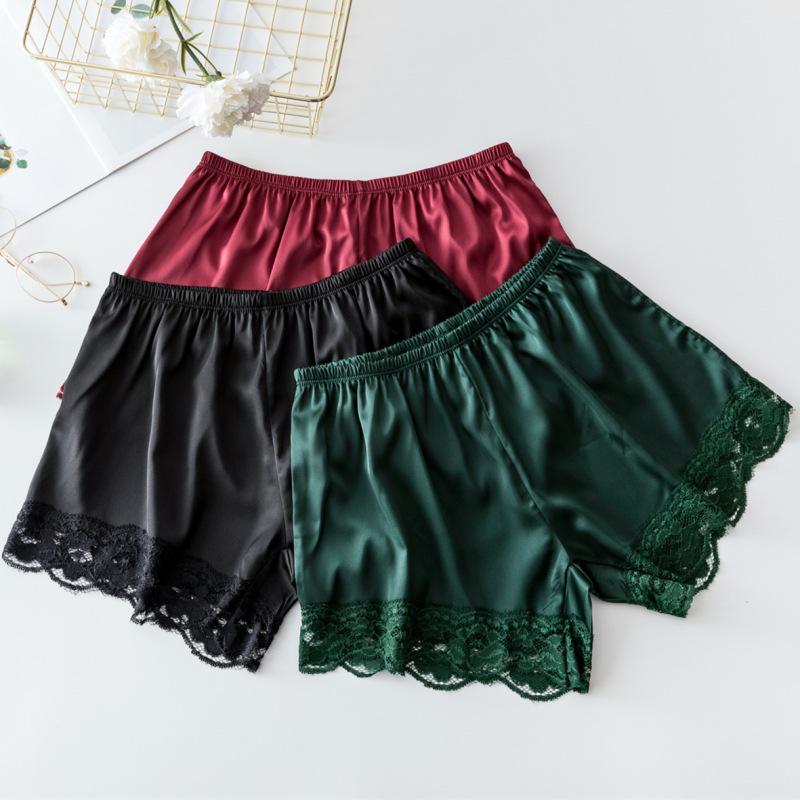 Women's Lace Trim Anti-Exposure Silk-Inspired Loose Shorts - Plus Size Summer Safety Leggings