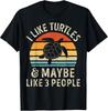 I Like Turtles and Maybe 3 People Turtle Reptile Lover Retro T-Shirt