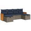 VidaXL Garden Lounge Set 6 Pcs with Grey Cushions Wicker 3326058