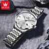 OLEVS Original Quartz Men's Watches Fashion Simple Stainless Steel Strap Waterproof Auto Date Luminous Wrist Watches for Man