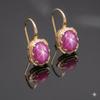Pink Star Sapphire Drops Earrings Linde Star Sapphire Dangle Earrings 925 Sterling Silver Flash Light Star Gemstone