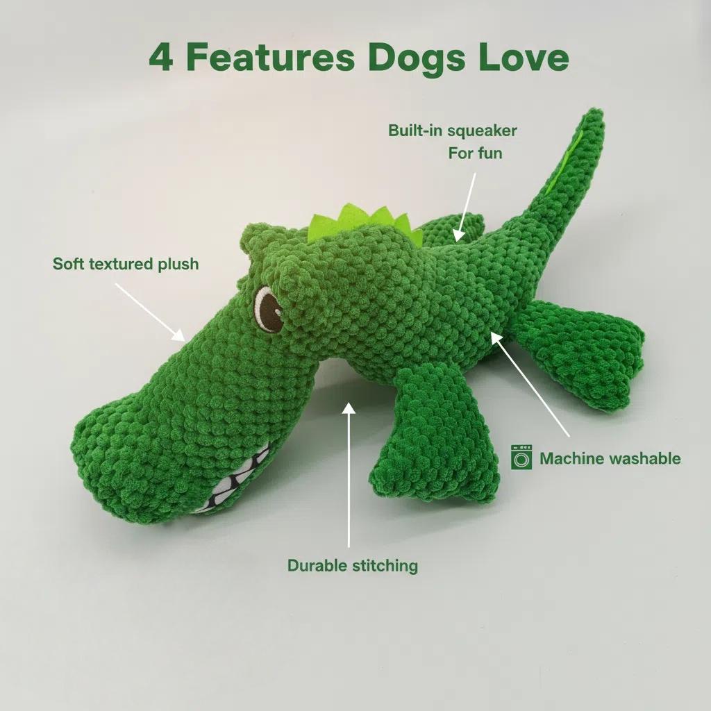 Large Crocodile Dog Toys Resistant Indestructible Plush Big Sound Dog Toy With Squeaker Small Raw Dogs Chew Puppy Pet Supplies