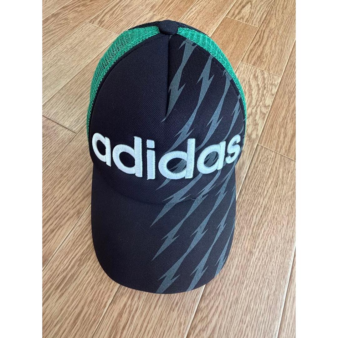 Used adidas mesh cap black green