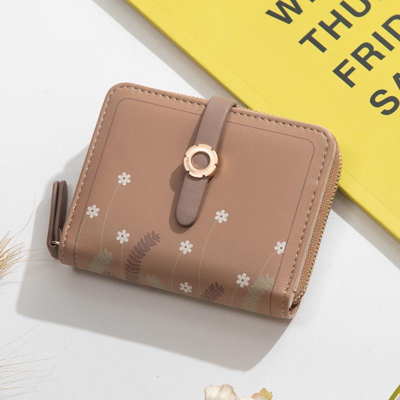 Buy Women Elegant Floral Printed Hasp Wallet Zipper Coin Purse Card