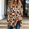 Women's Halloween Graphic Print Long Sleeve T-Shirt Loose Fit Round Neck Pullover