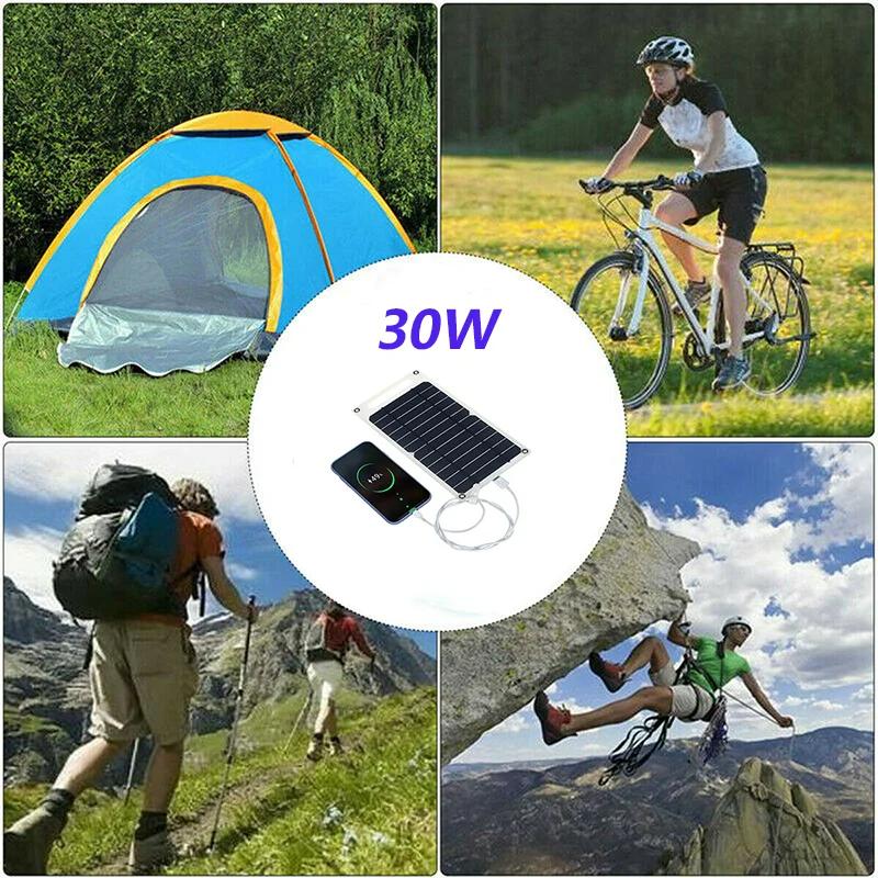 Solar Panel 5V  USB Type-C Charge Portable Flexible Kit  Lightweigh Mini System For  Phones Car Camping Hiking Power Banks IP65