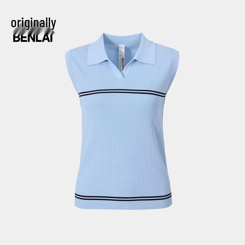 

BENLAI Women s Polo Collar Color-block Knit Vest XL