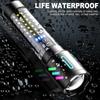 White Laser Most Powerful LED Flashlight Built-in Battery Shot Long 3000M Tactical Portable Lantern with Fluorescent Strip